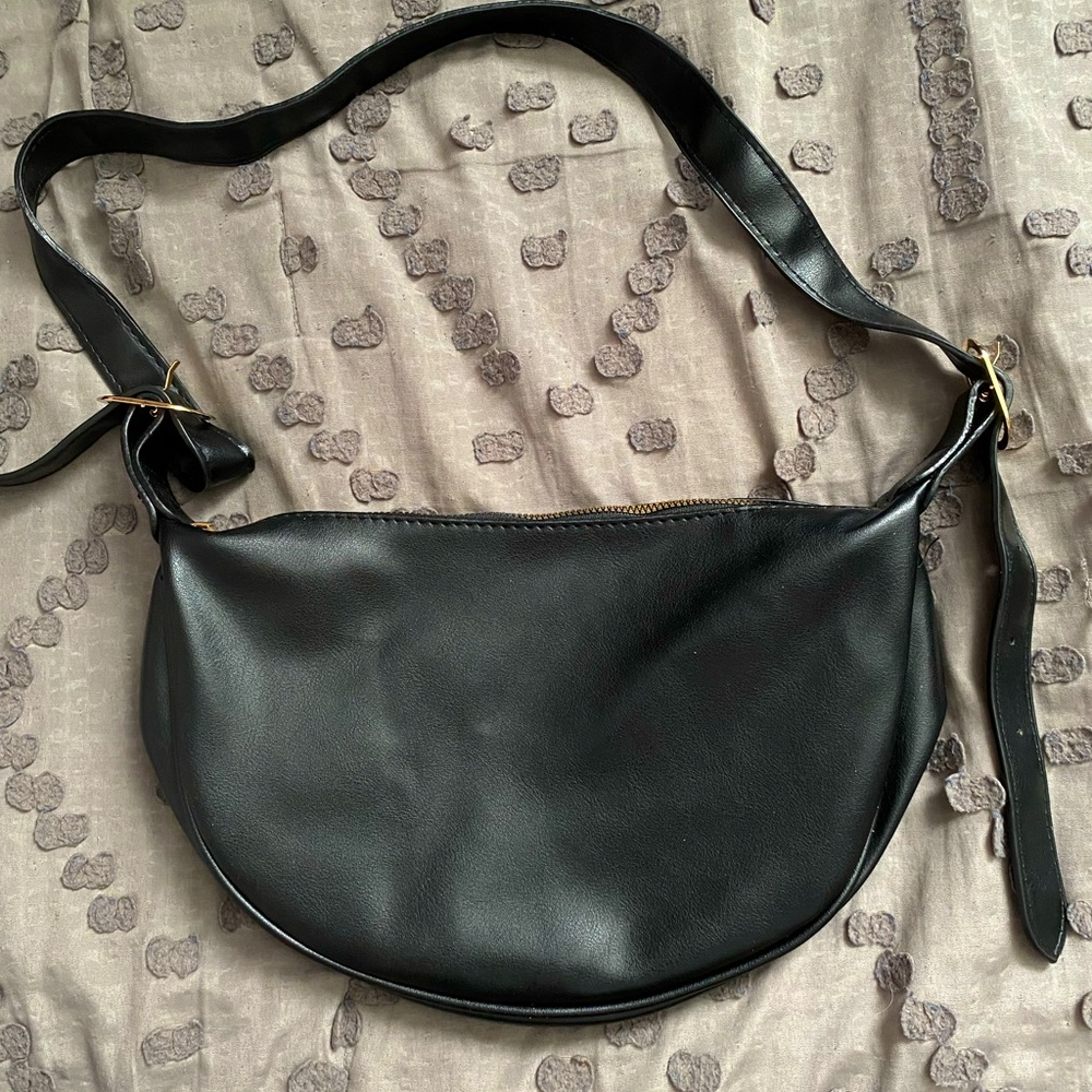 Basic Black Leather Clutch Purse